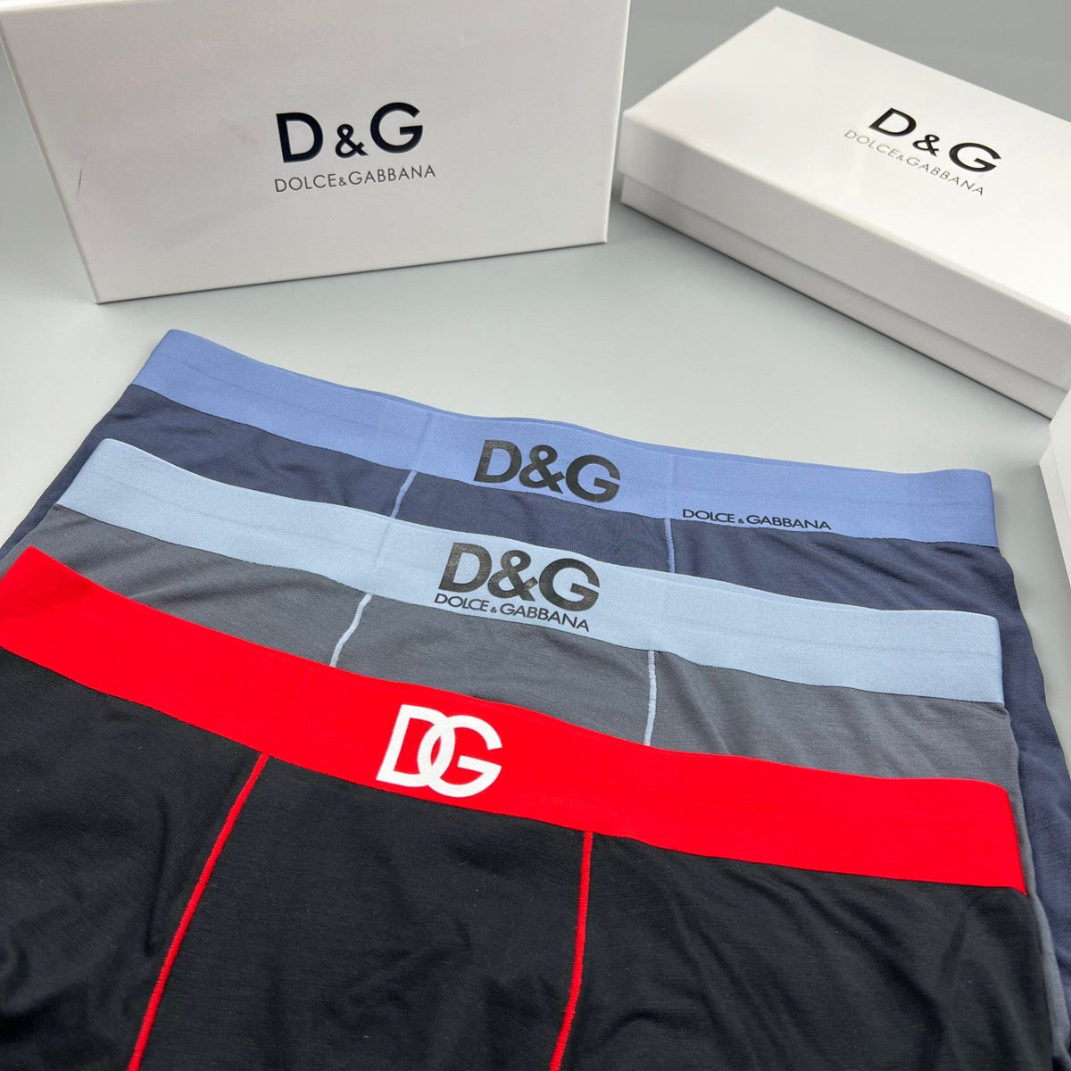 Dolce & Gabbana Modal Visible Colour, Waistband And Emblem Details Men's Boxer Briefs - 3-Piece Box