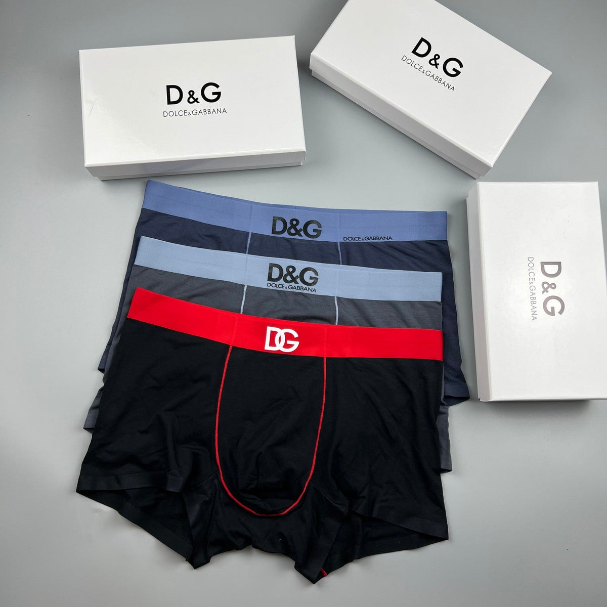 Dolce & Gabbana Modal Visible Colour, Waistband And Emblem Details Men's Boxer Briefs - 3-Piece Box