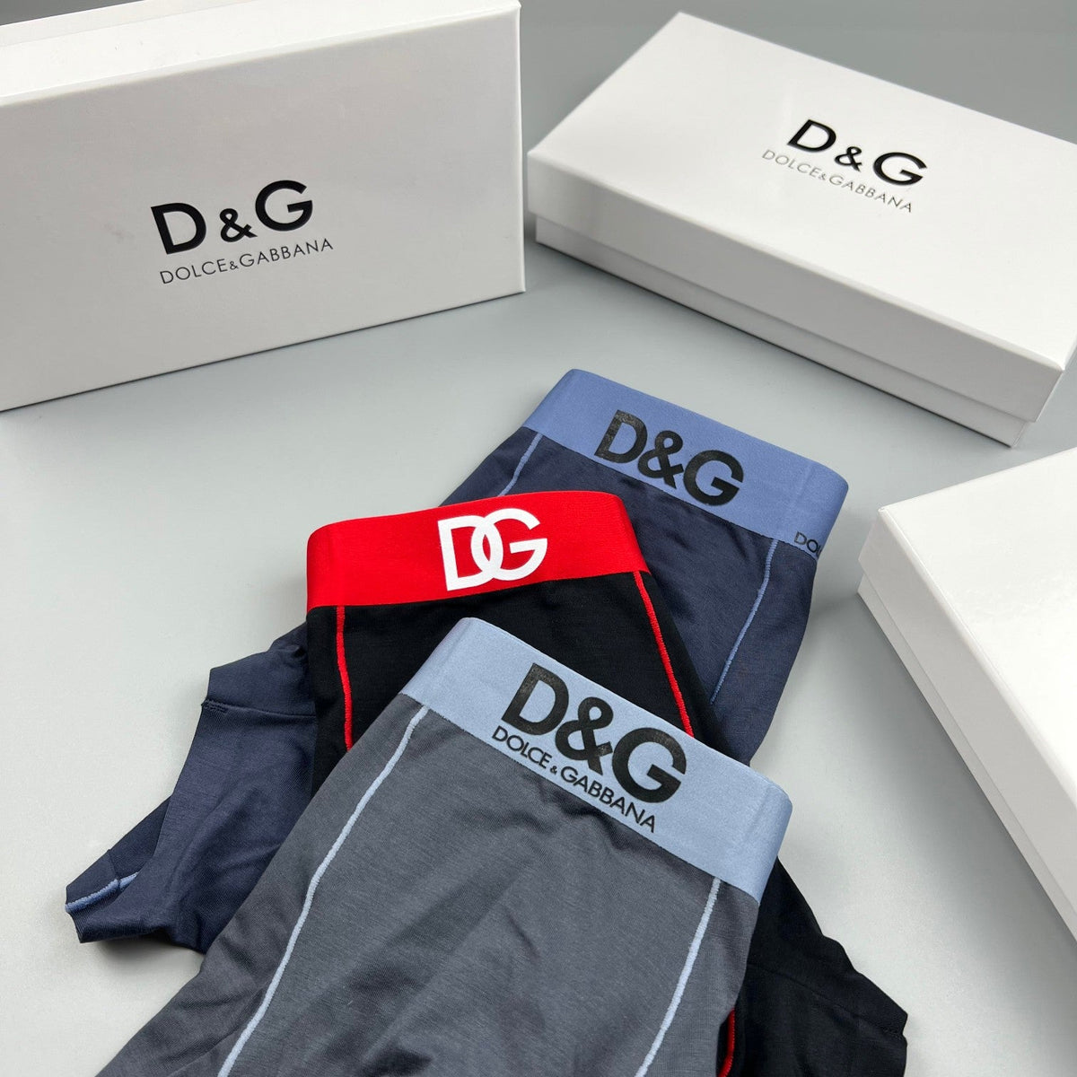 Dolce & Gabbana Modal Visible Colour, Waistband And Emblem Details Men's Boxer Briefs - 3-Piece Box