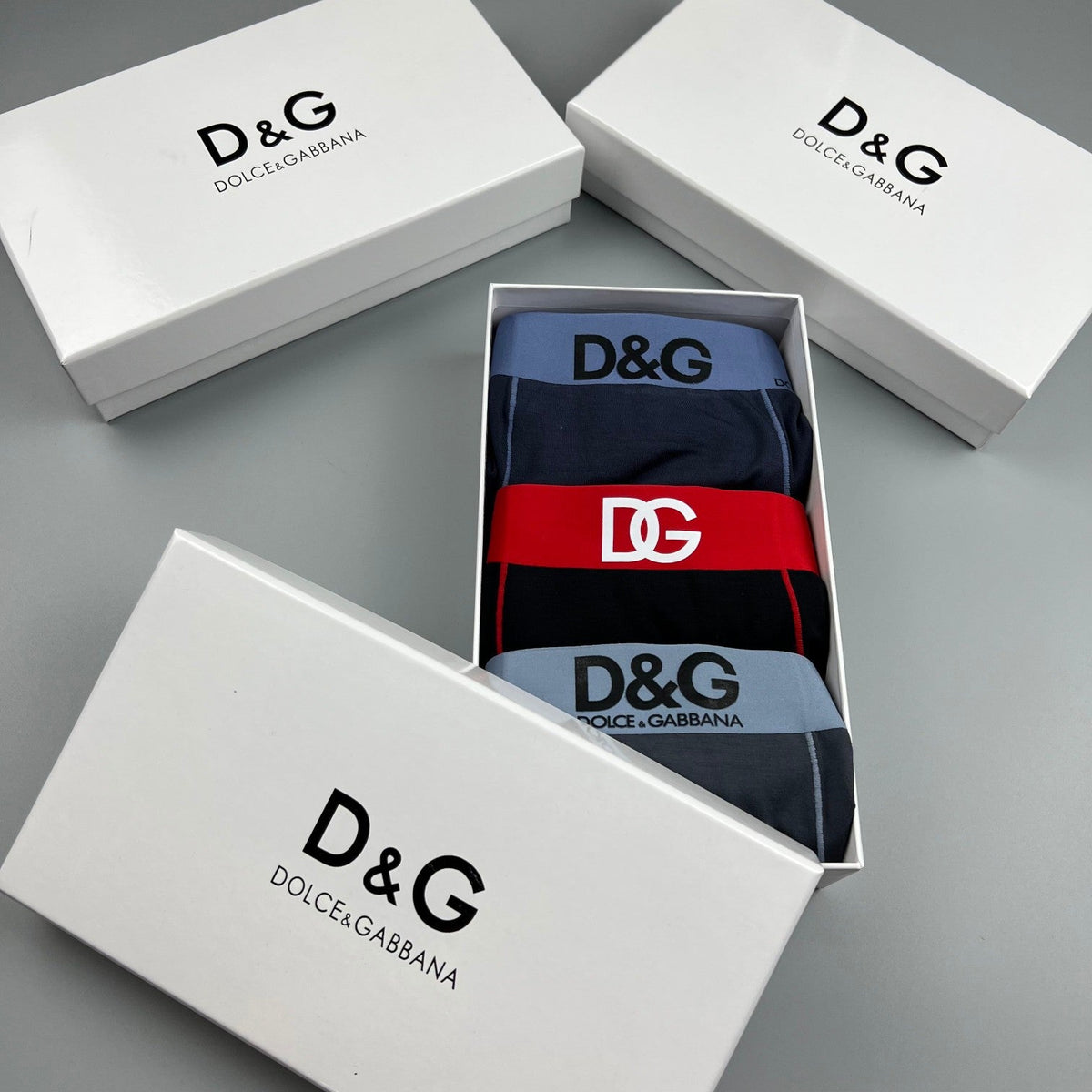 Dolce & Gabbana Modal Visible Colour, Waistband And Emblem Details Men's Boxer Briefs - 3-Piece Box