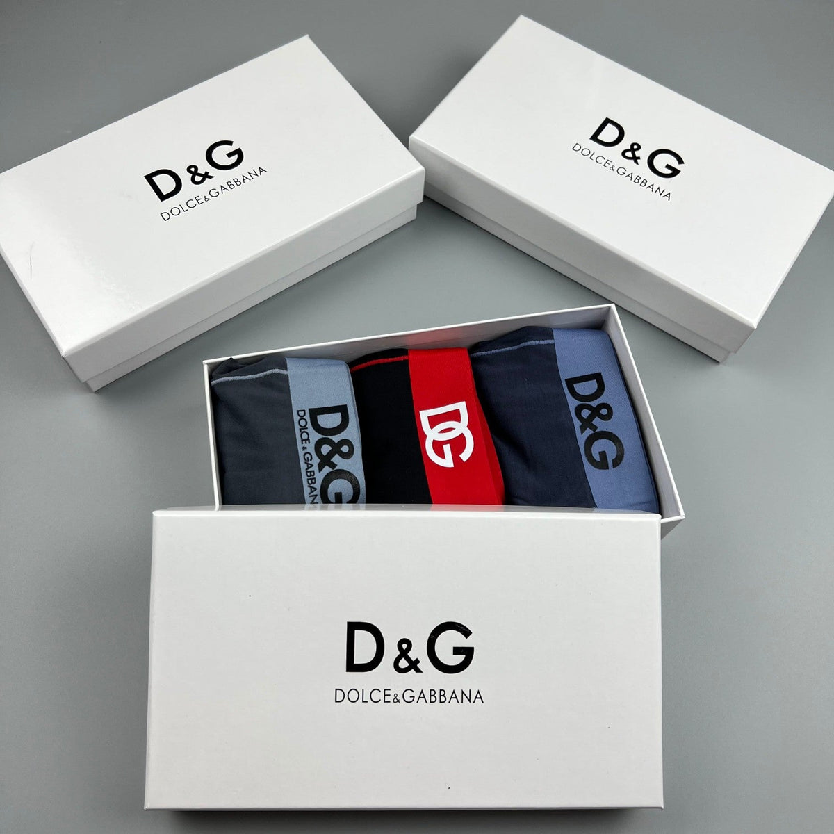 Dolce & Gabbana Modal Visible Colour, Waistband And Emblem Details Men's Boxer Briefs - 3-Piece Box