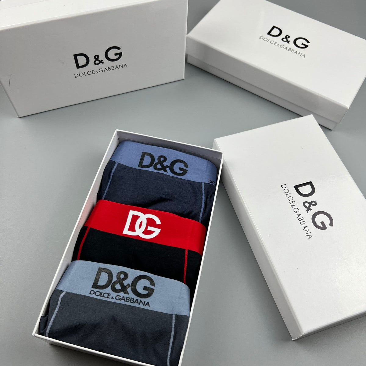 Dolce & Gabbana Modal Visible Colour, Waistband And Emblem Details Men's Boxer Briefs - 3-Piece Box