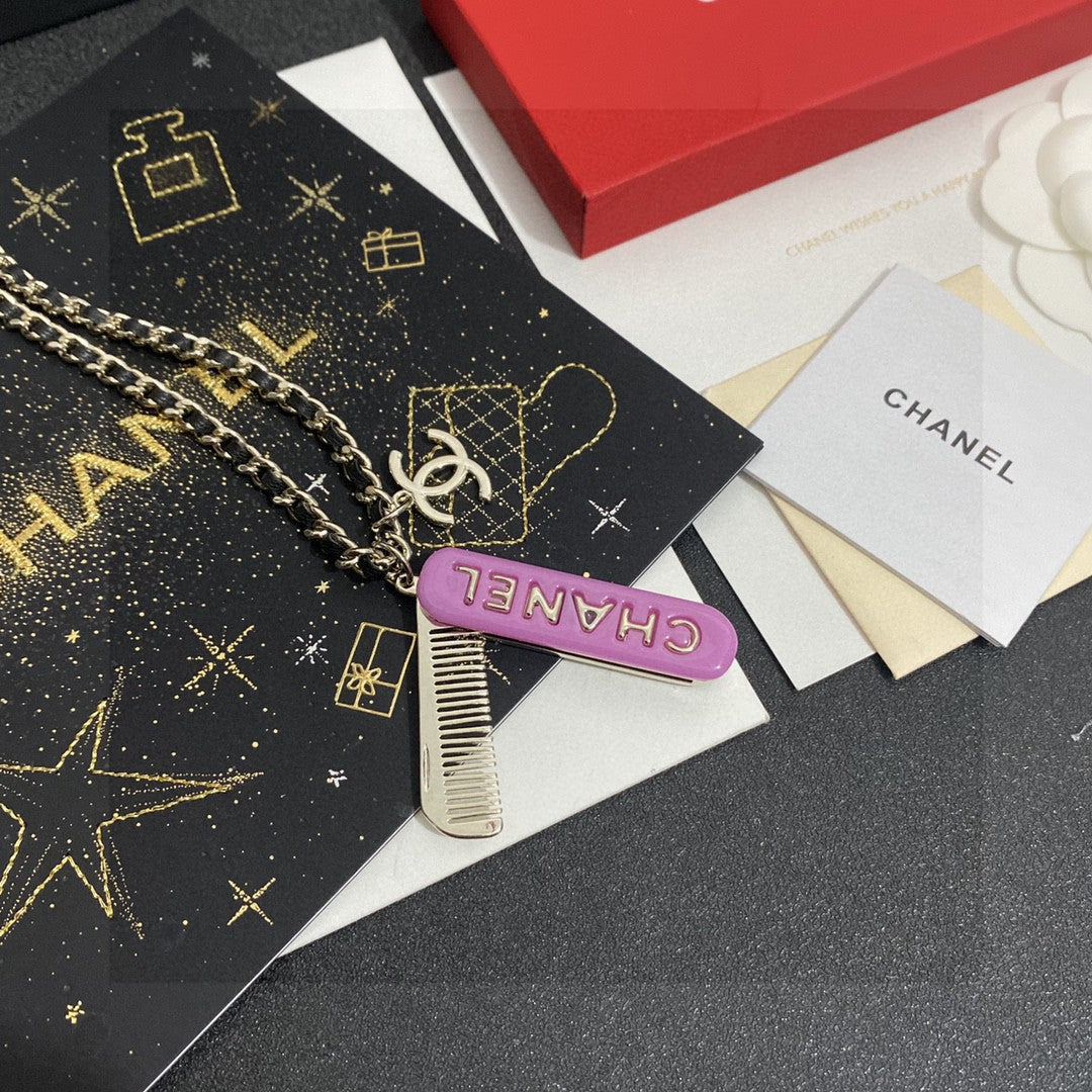 Martin Graham pendant necklace in polished metal-tone – styled product view
