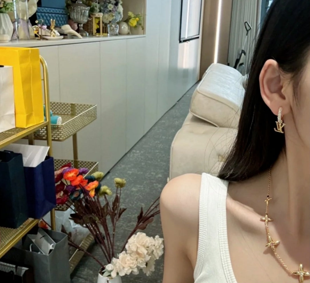 Martin Graham earrings in polished metal-tone – styled product view