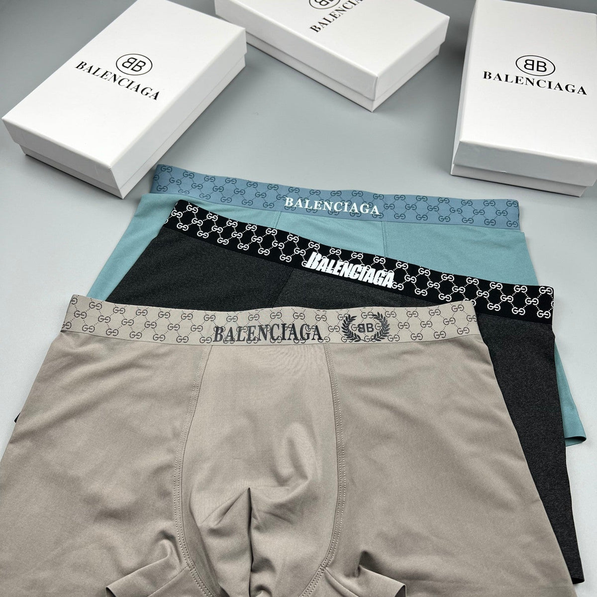 Balenciaga Ice-Silk Men's Boxer Briefs - 3-Piece Box