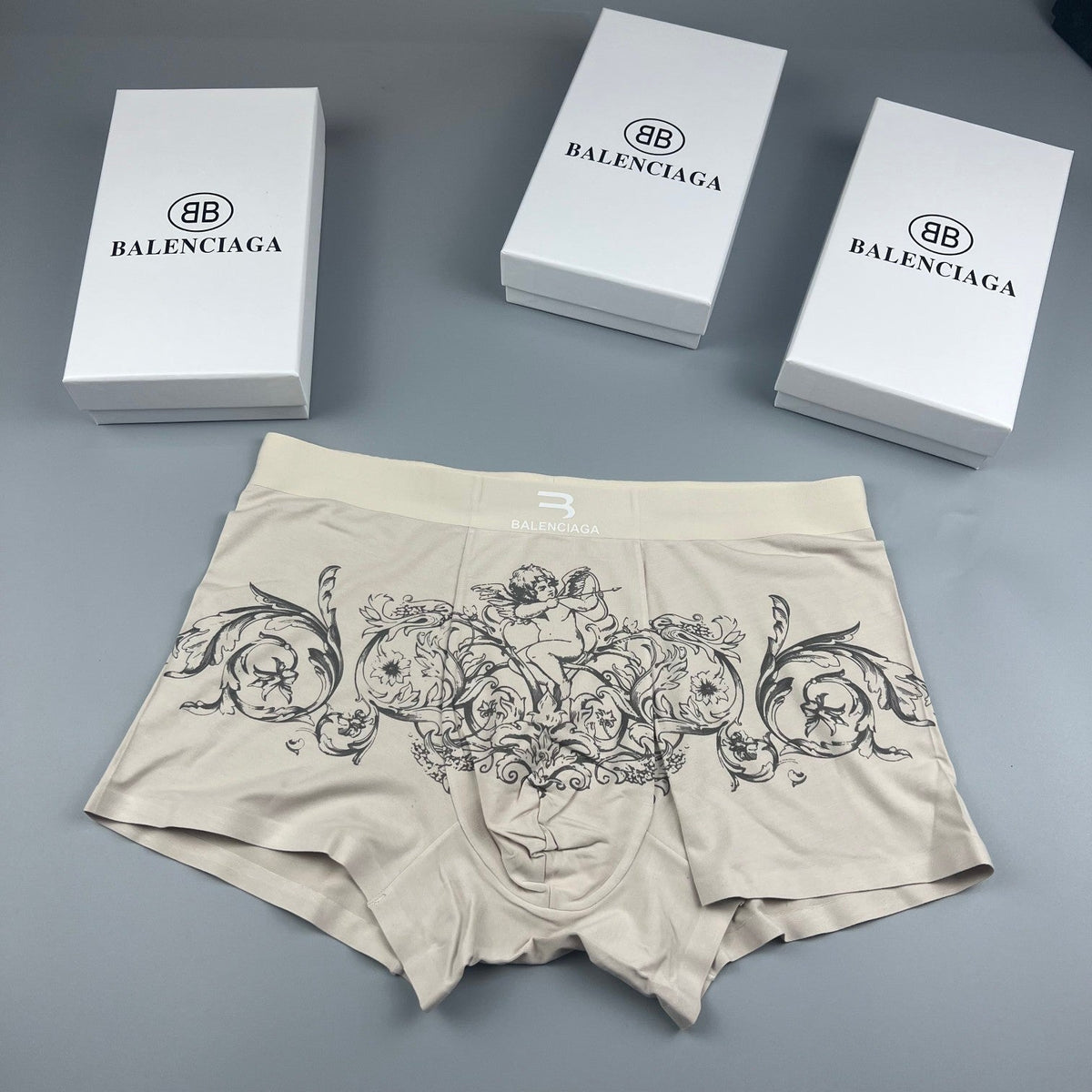 Balenciaga Illustrated Front Graphics Men's Boxer Briefs - 3-Piece Box