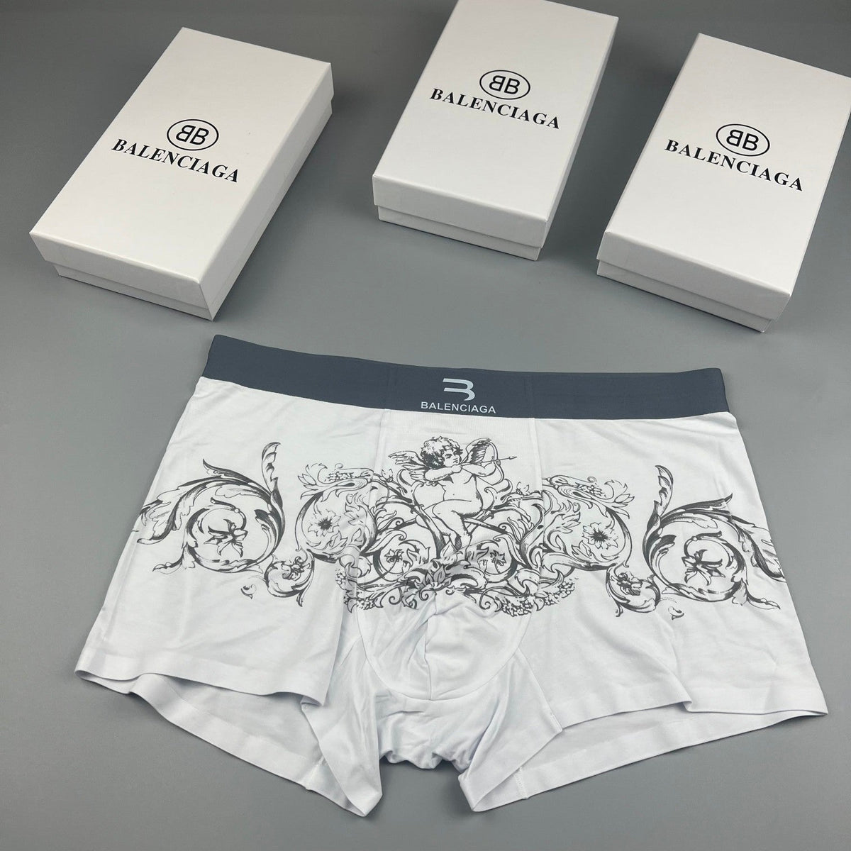 Balenciaga Illustrated Front Graphics Men's Boxer Briefs - 3-Piece Box