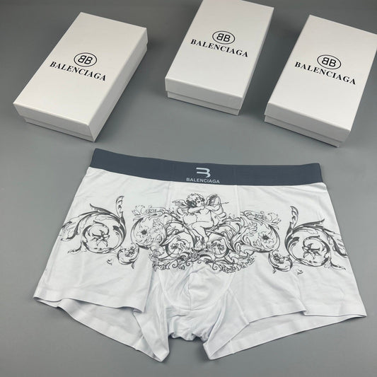 Balenciaga Illustrated Front Graphics Men's Boxer Briefs - 3-Piece Box