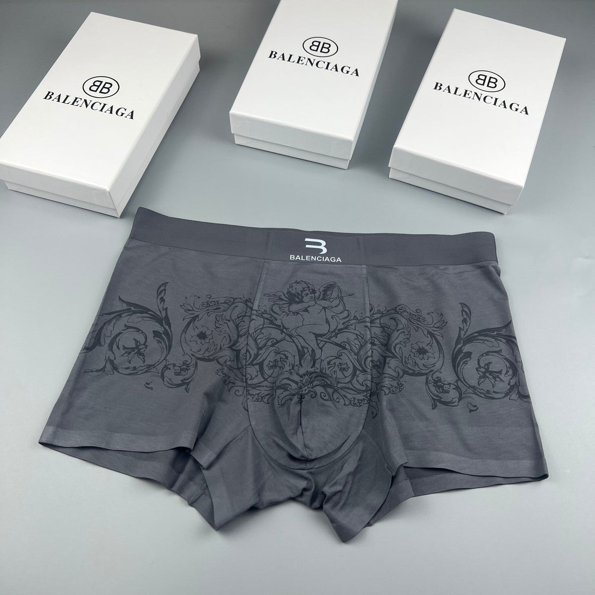 Balenciaga Illustrated Front Graphics Men's Boxer Briefs - 3-Piece Box