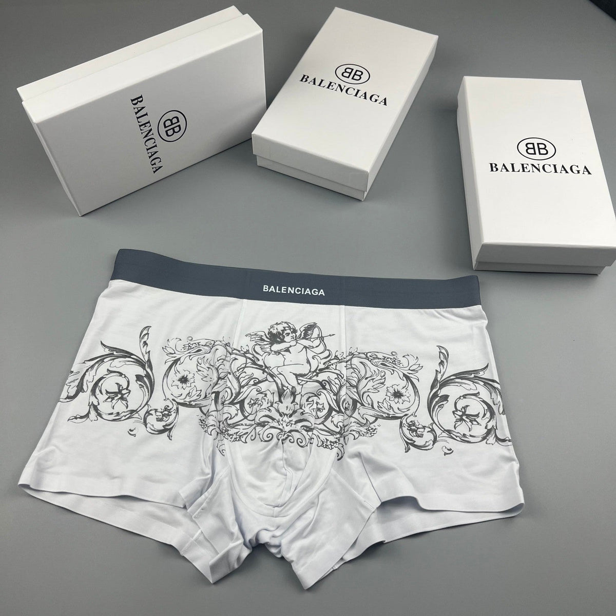 Balenciaga Illustrated Front Graphics Men's Boxer Briefs - 3-Piece Box