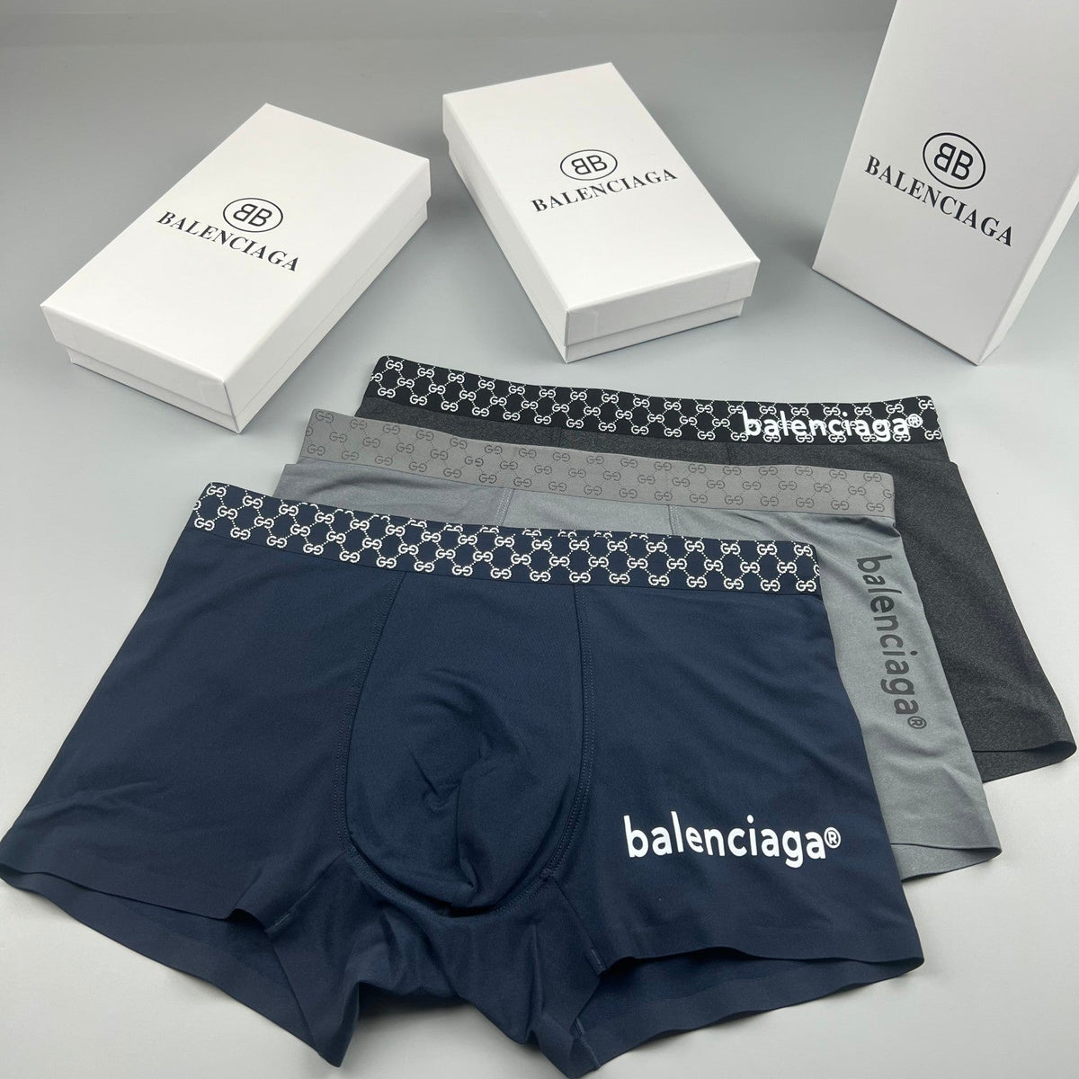 Balenciaga Ice-Silk Men's Boxer Briefs - 3-Piece Box