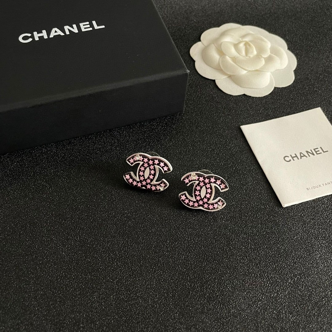 Martin Graham stud earrings in polished metal-tone – styled product view