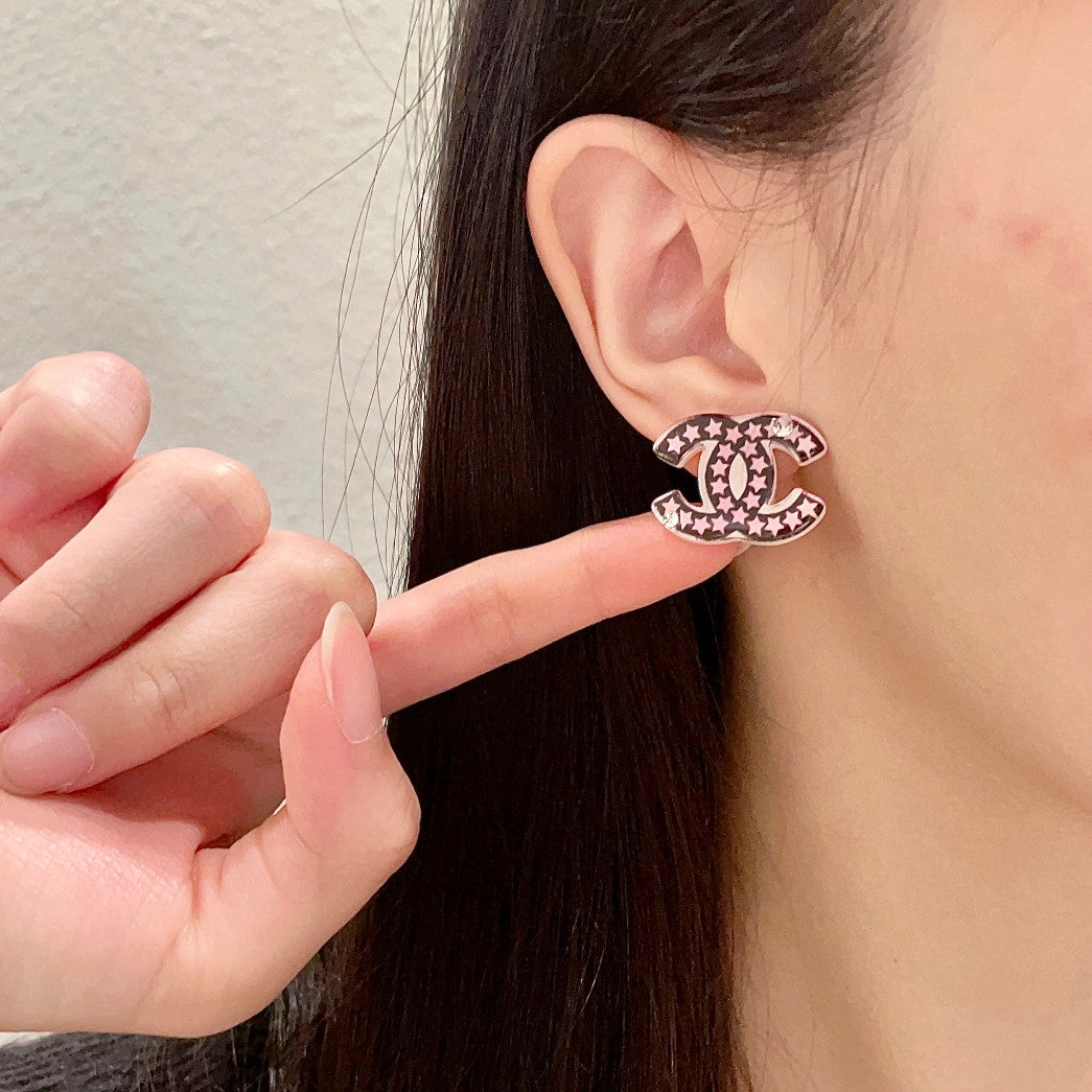 Martin Graham stud earrings in polished metal-tone – front product view