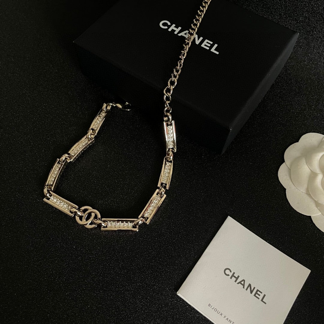 Martin Graham pendant necklace in polished metal-tone – styled product view