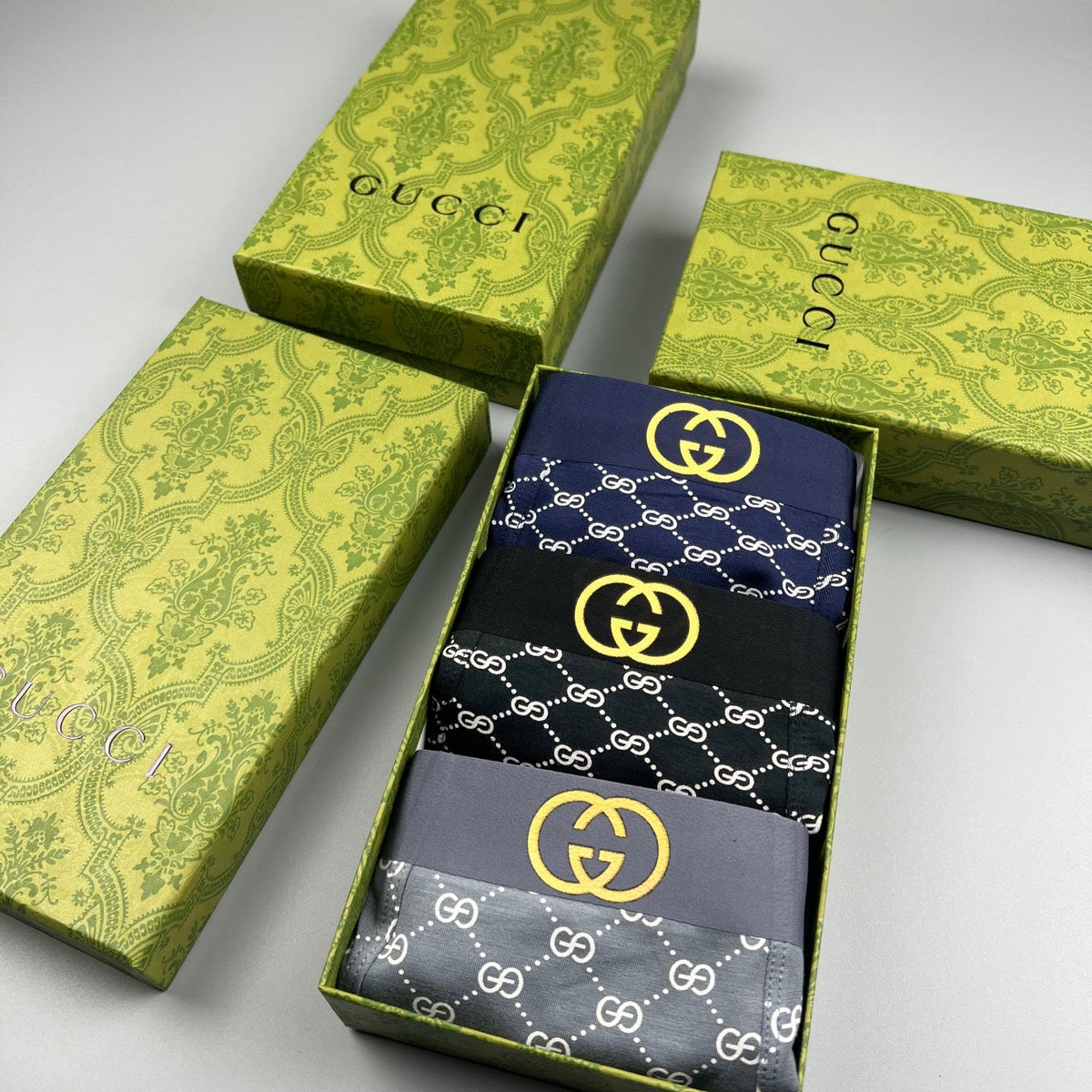 Gucci Repeating Monogram-Style Patterns Men's Boxer Briefs - 3-Piece Box