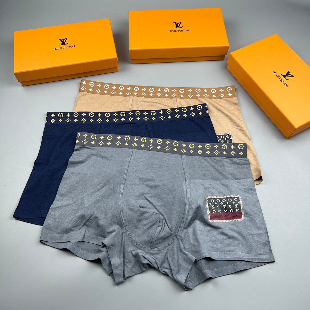 Louis Vuitton Small Patch Details Men's Boxer Briefs - 3-Piece Box