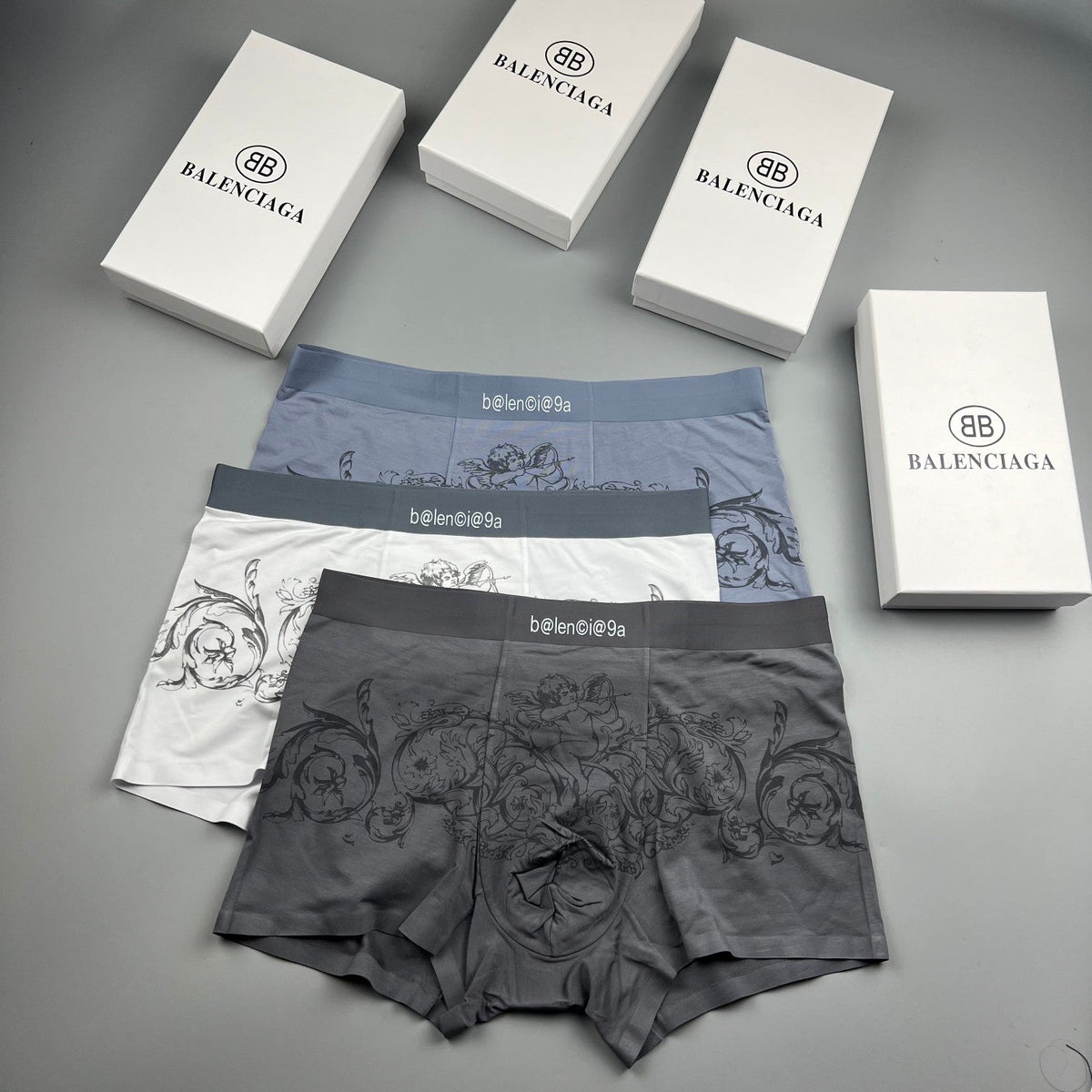 Balenciaga Illustrated Animal Graphics Men's Boxer Briefs - 3-Piece Box