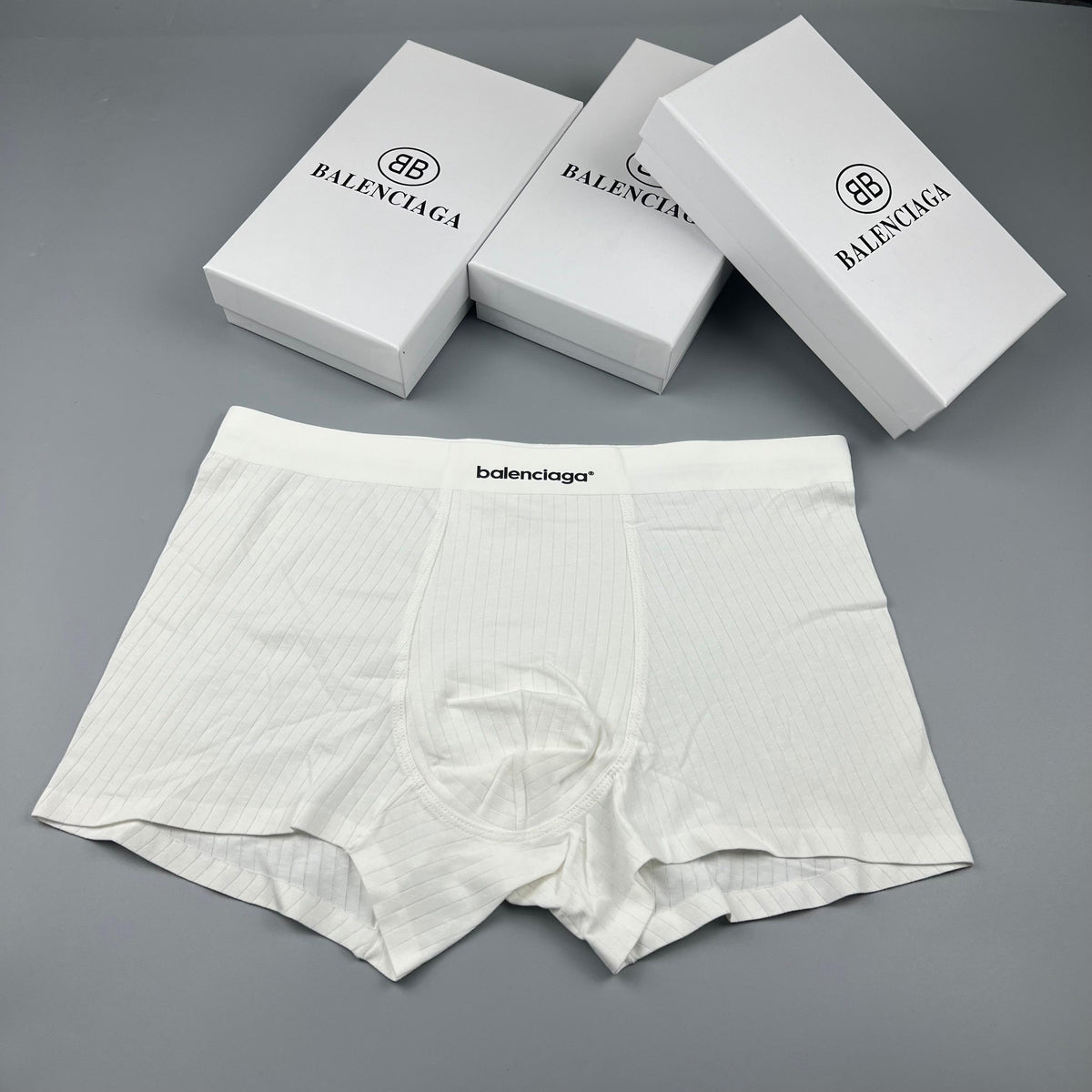 Balenciaga Tonal Wordmark Waistbands Men's Boxer Briefs - 3-Piece Box