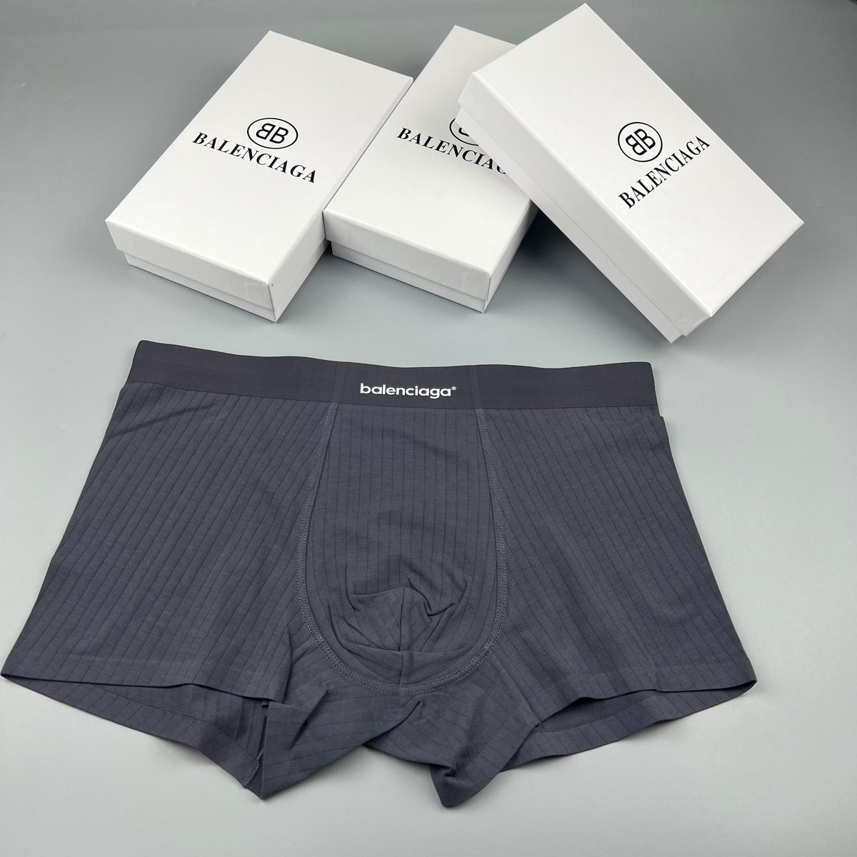 Balenciaga Tonal Wordmark Waistbands Men's Boxer Briefs - 3-Piece Box