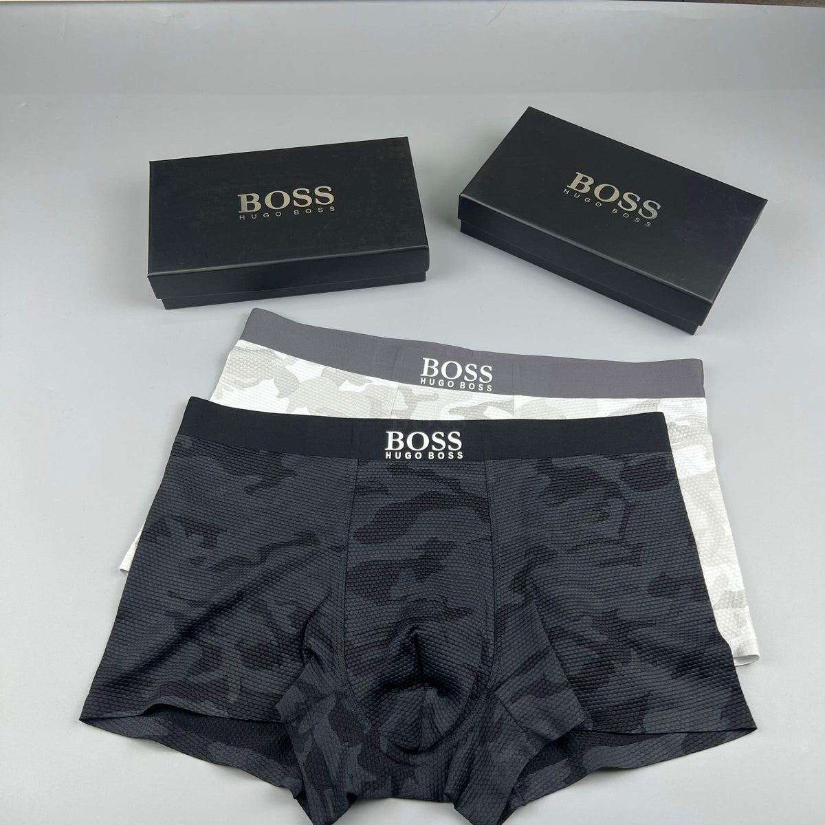 BOSS Sand Camo Boxer Briefs 3-Piece Box Collection Essentials