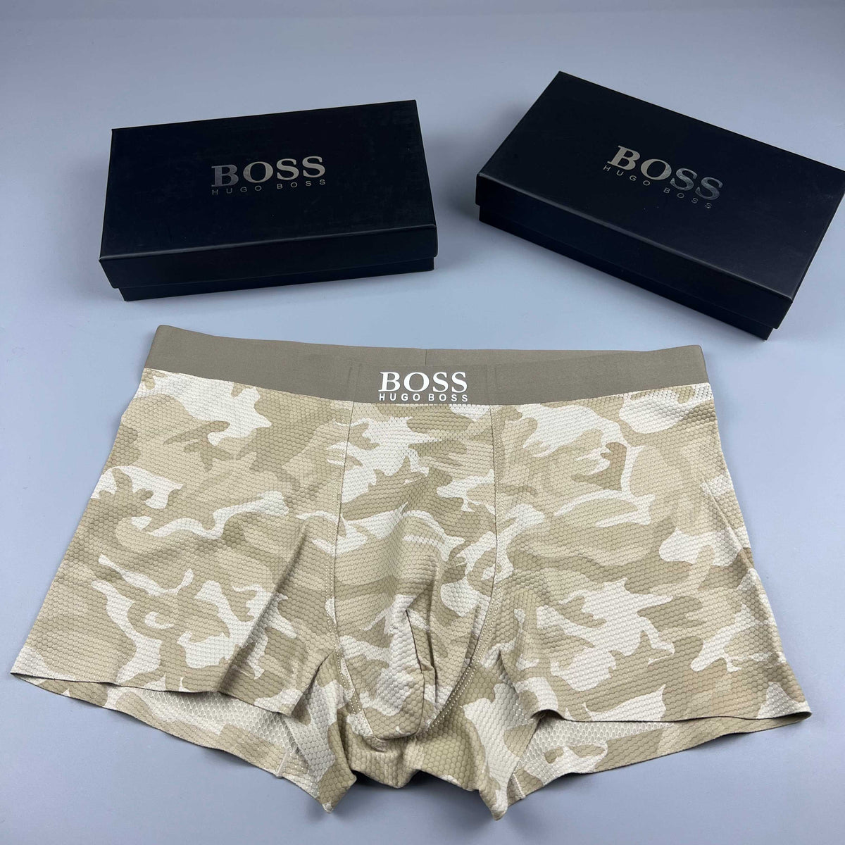 BOSS Sand Camo Boxer Briefs 3-Piece Box Collection Essentials
