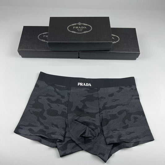 Prada Black, Grey & Khaki Men's Boxer Briefs - 3-Piece Box