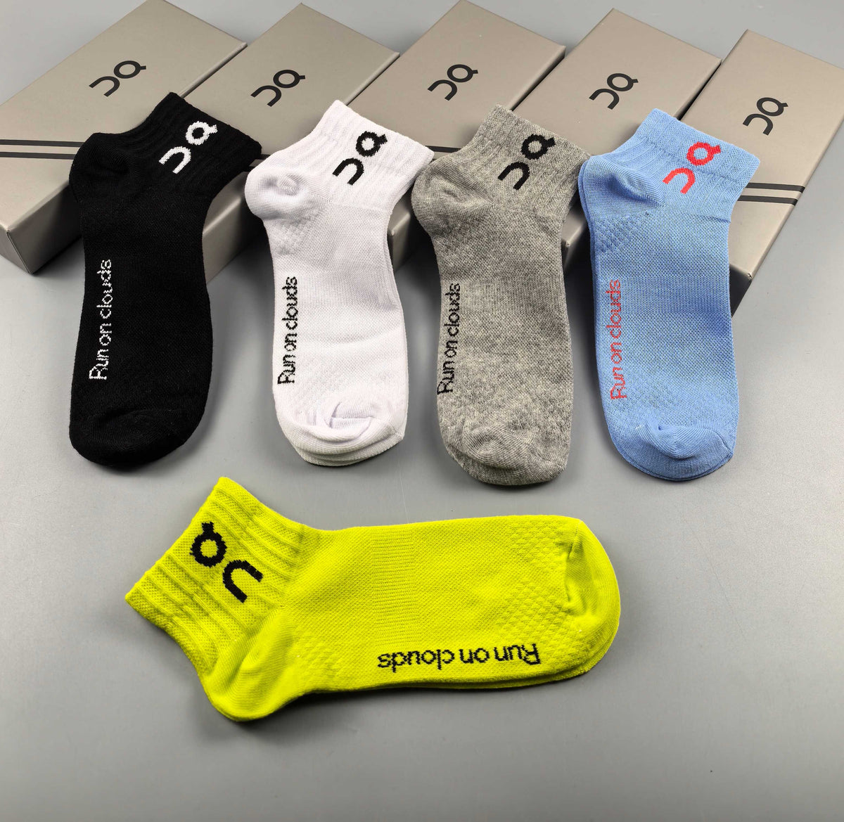 On Clean Logo Details Ankle Socks - 5-Pair Set