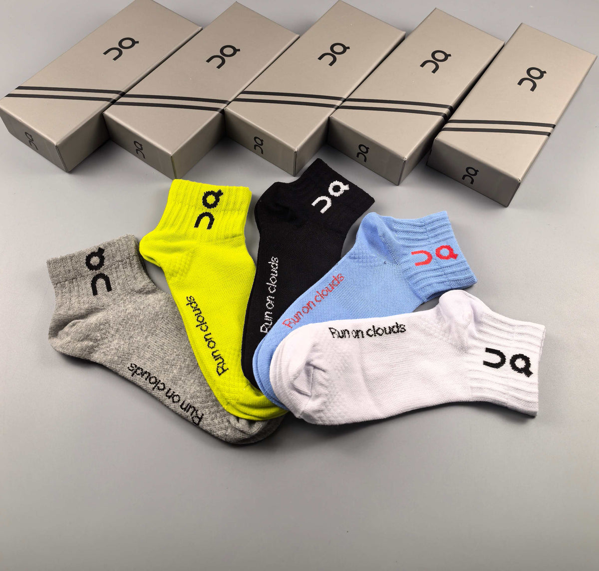On Clean Logo Details Ankle Socks - 5-Pair Set