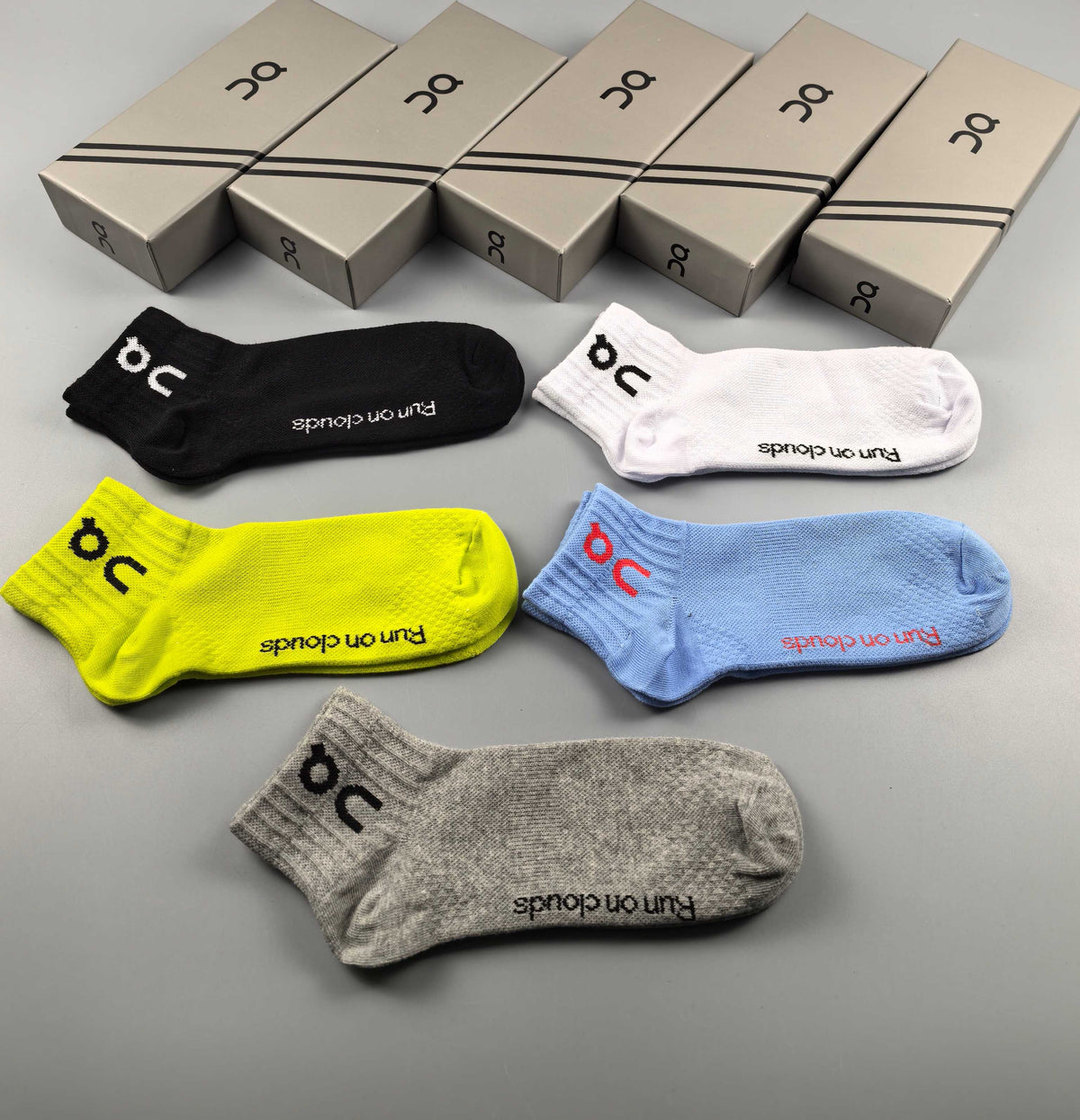 On Clean Logo Details Ankle Socks - 5-Pair Set
