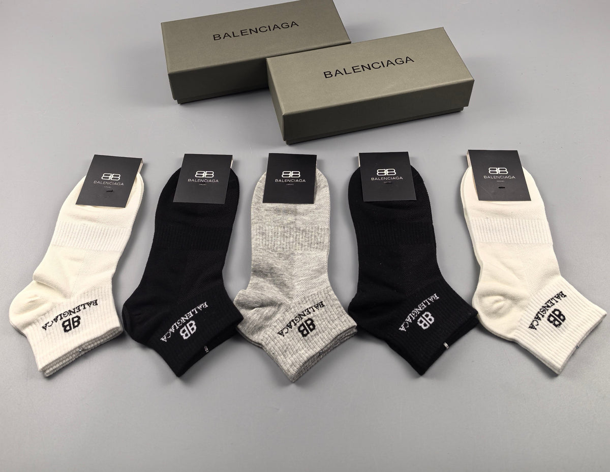 Balenciaga Cotton Socks - 5-Pair Pack