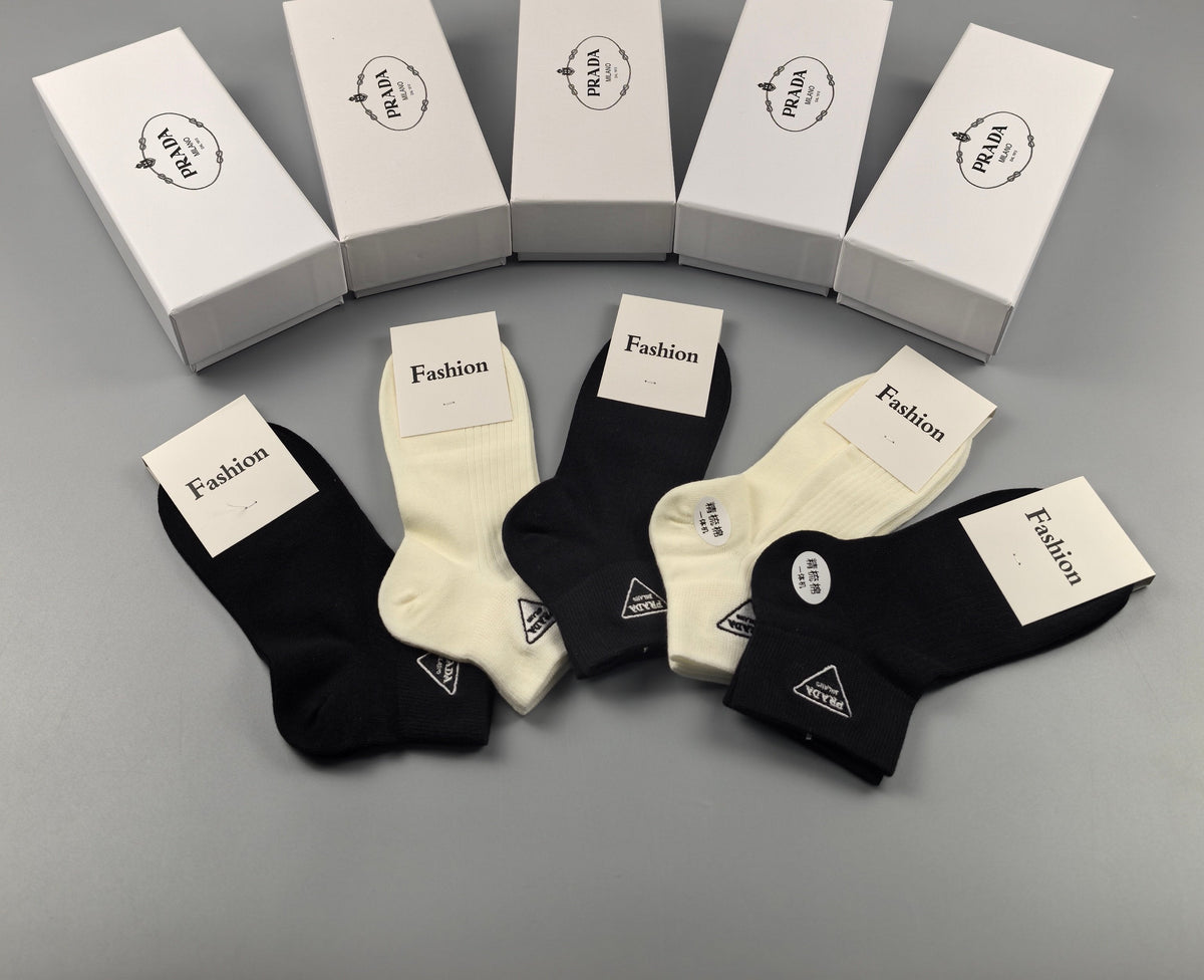 Prada Cotton Short Socks - 5-Pair Pack