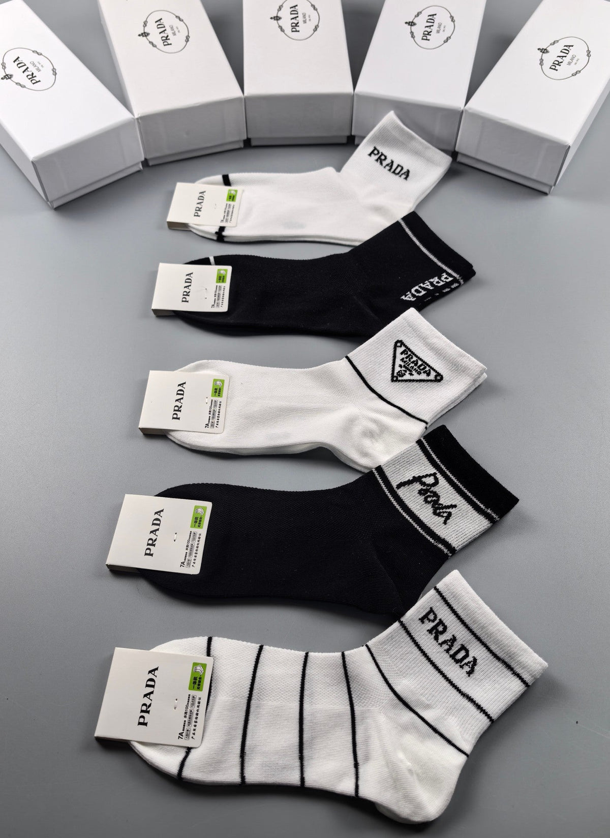 Prada Cotton Short Socks - 5-Pair Pack
