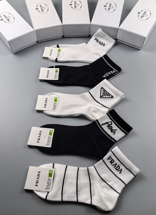 Prada Cotton Short Socks - 5-Pair Pack