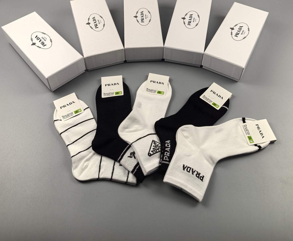 Prada Cotton Short Socks - 5-Pair Pack