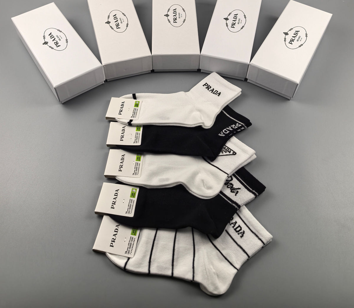 Prada Cotton Short Socks - 5-Pair Pack