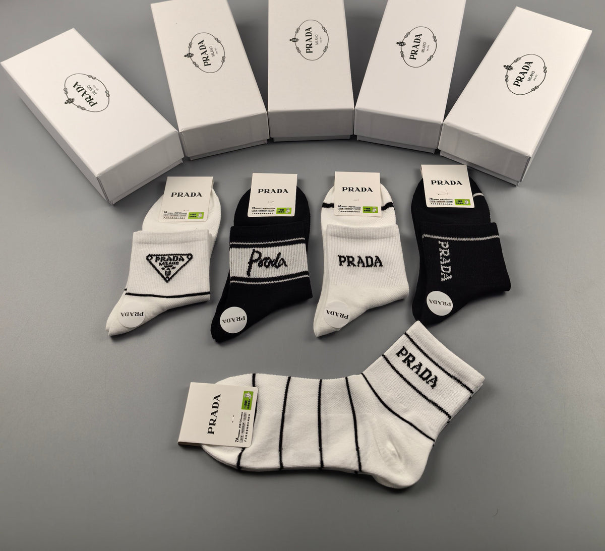 Prada Cotton Short Socks - 5-Pair Pack
