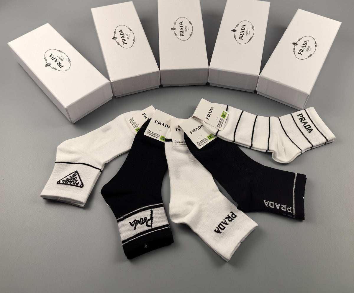 Prada Cotton Short Socks - 5-Pair Pack