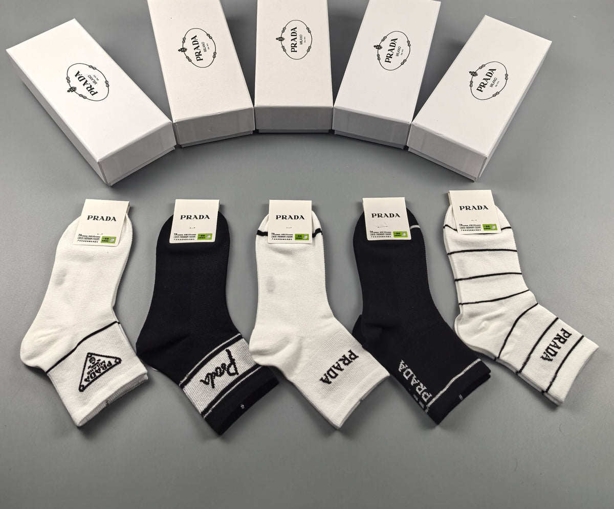 Prada Cotton Short Socks - 5-Pair Pack