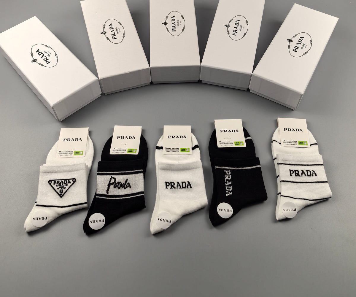 Prada Cotton Short Socks - 5-Pair Pack
