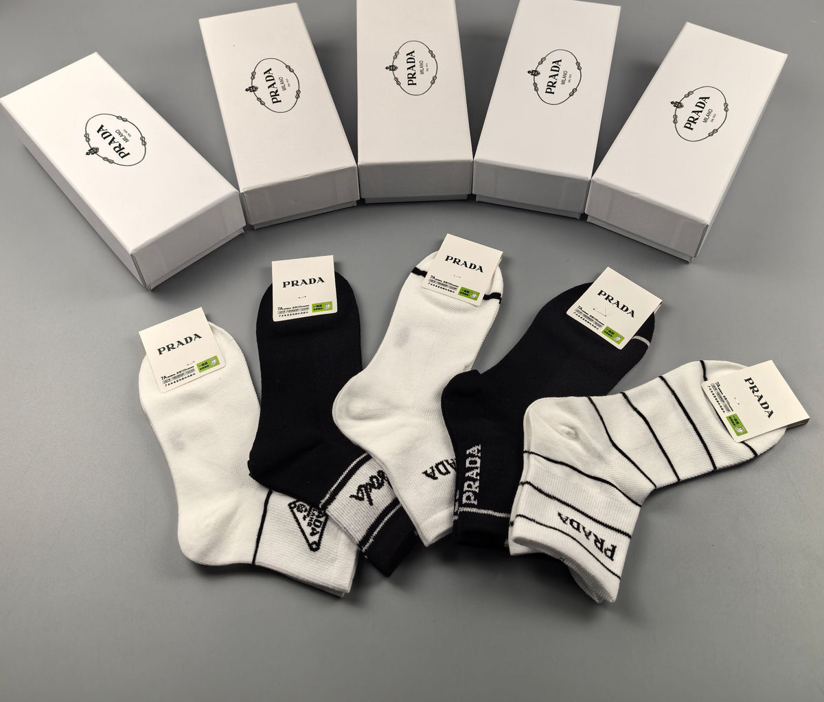 Prada Cotton Short Socks - 5-Pair Pack