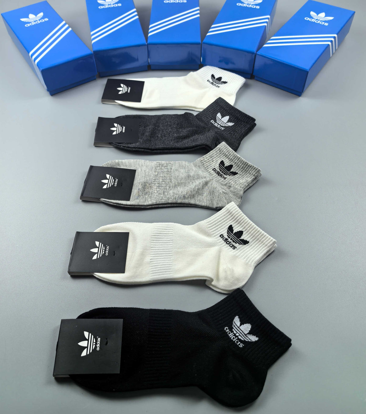 Adidas Cotton Socks - 5-Pair Set
