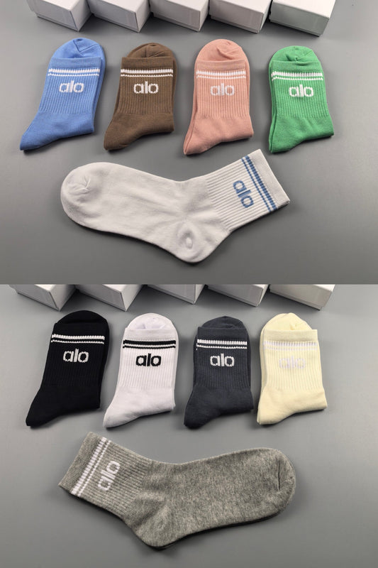 Alo Clean Wordmarks Crew Socks - 5-Pair Set