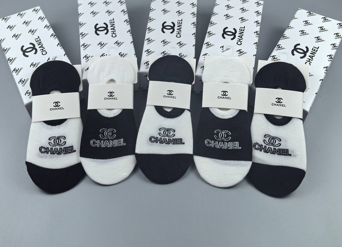 Chanel Cotton Short Socks - 5-Pair Pack