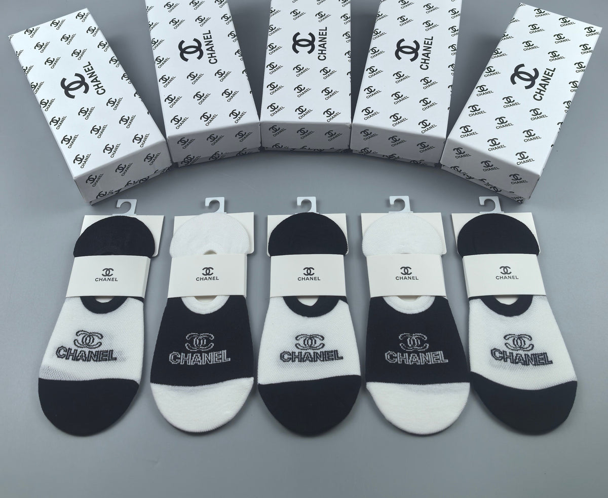 Chanel Cotton Short Socks - 5-Pair Pack