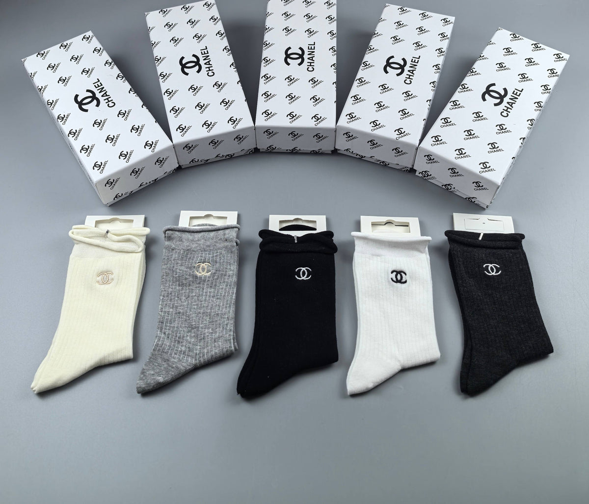 Chanel Cotton Crew Socks - 5-Pair Pack
