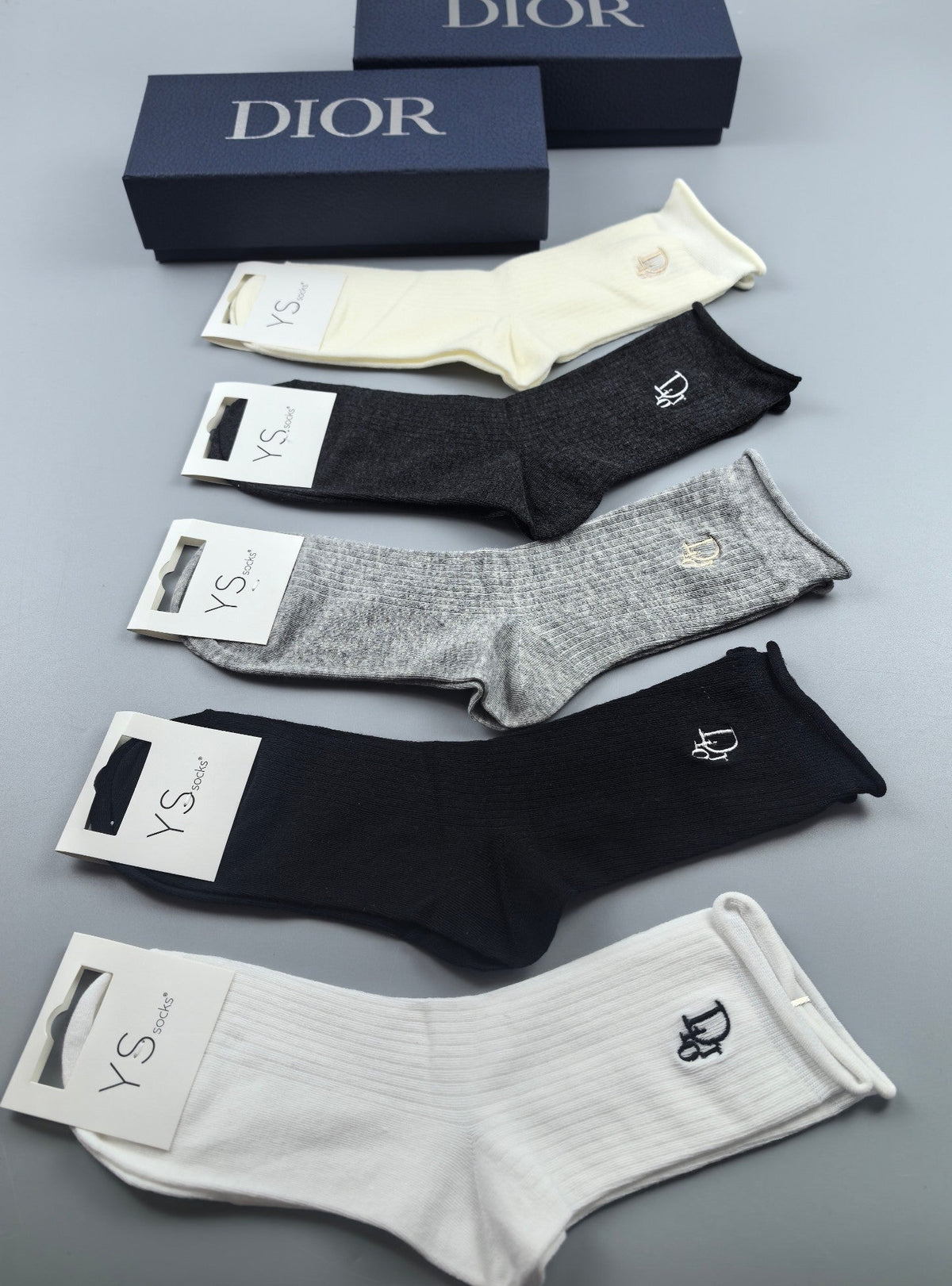 Dior Cotton Crew Socks - 5-Pair Pack