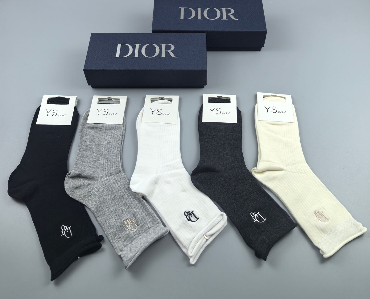 Dior Cotton Crew Socks - 5-Pair Pack