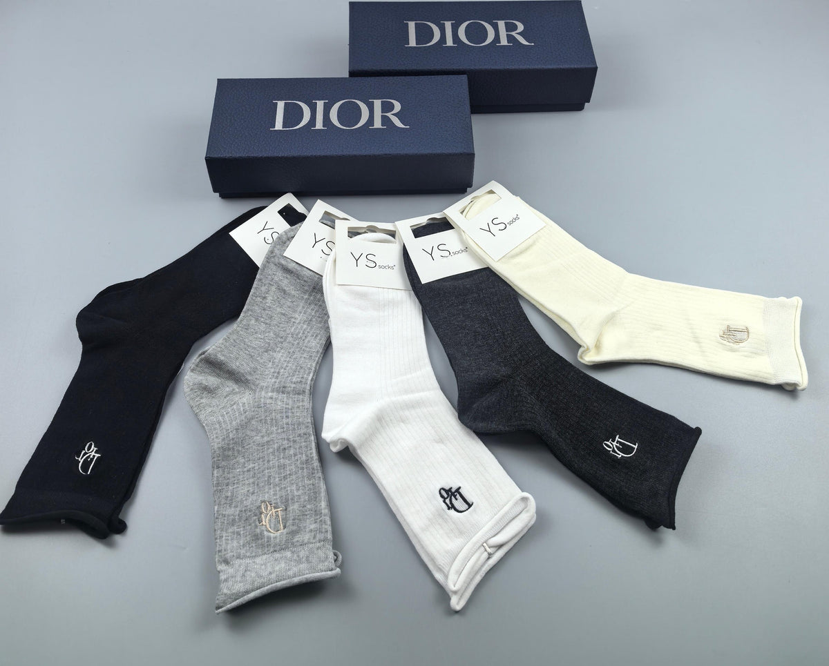 Dior Cotton Crew Socks - 5-Pair Pack