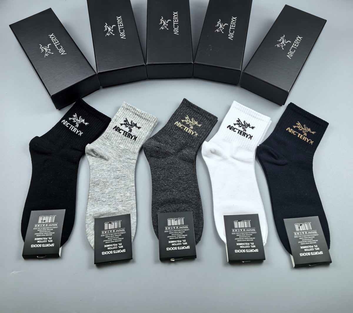 Arc'teryx Cotton Crew Socks - 5-Pair Pack