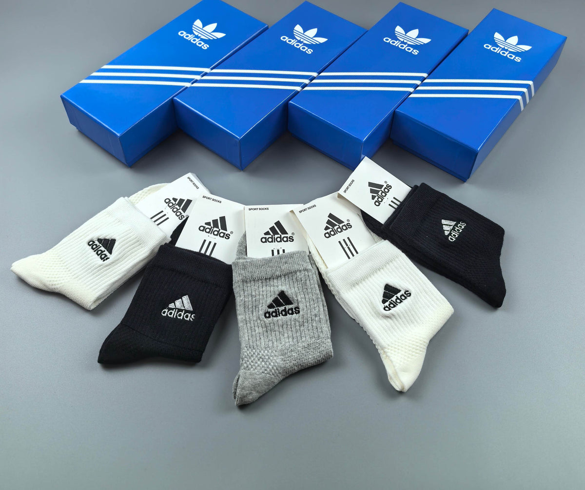 Adidas Cotton Crew Socks - 5-Pair Pack
